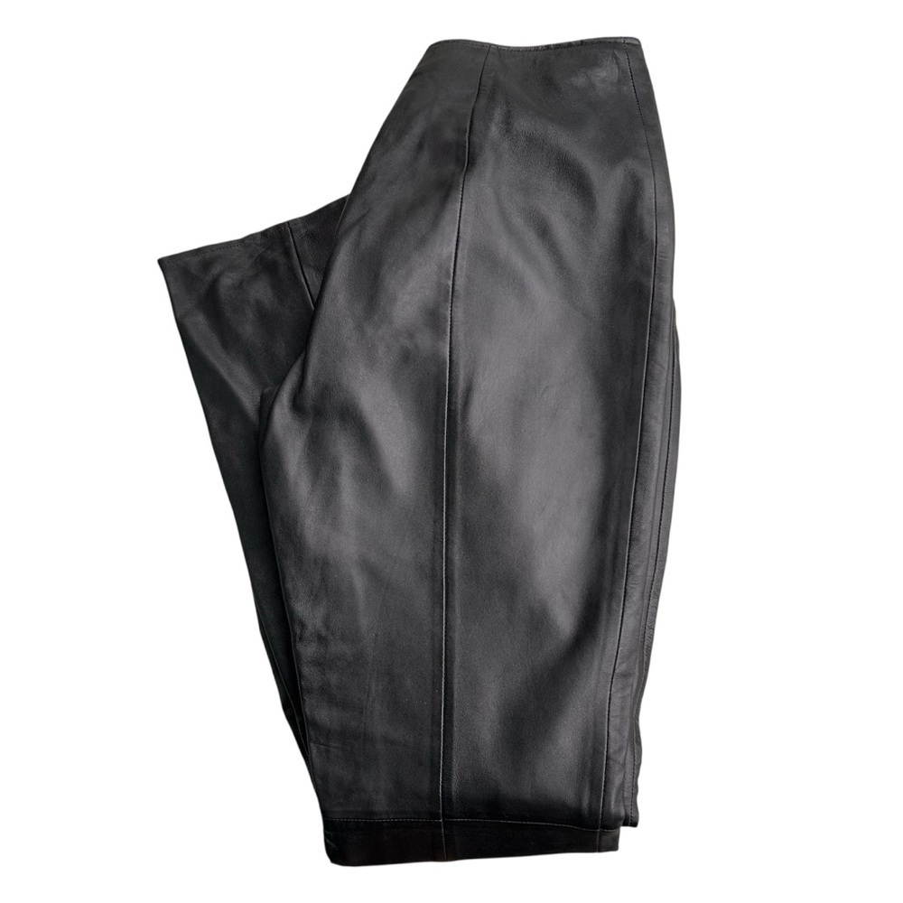 Vintage VAKKO Sport Black Genuine Leather Pants – Fully Lined, Side Zipper SZ 6 - Picture 8 of 8
